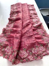 stunning pink pure silk saree